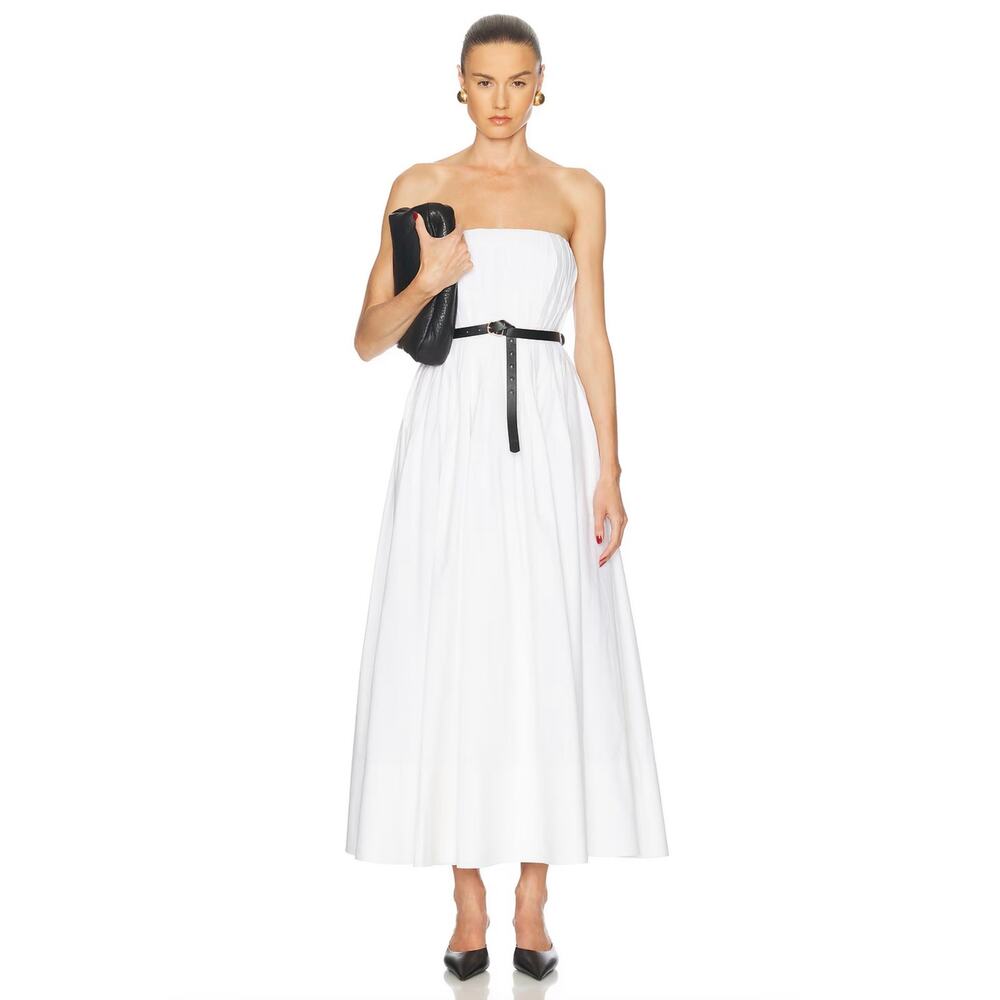 SIMKHAI NWT Thalia Bustier Cotton Poplin Midi Dress Size 4 - Picture 1 of 9